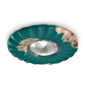 Spot Vintage Ceramica Verde 1 Luce Gu10 12Cm