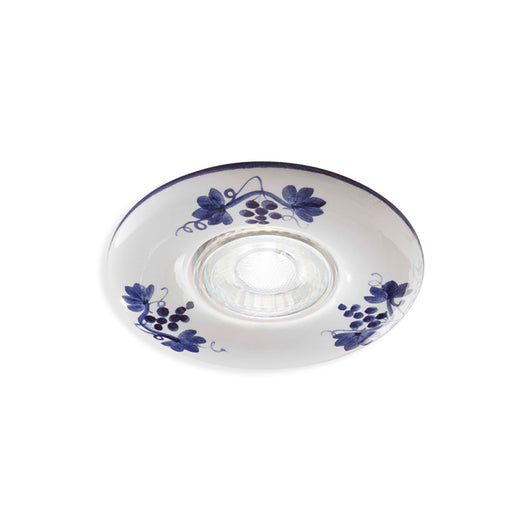 Faretto Incasso Classico Pescara Ceramica Bianco Decorato 1 Luce Gu10