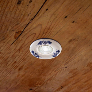 Faretto Incasso Classico Pescara Ceramica Bianco Decorato 1 Luce Gu10