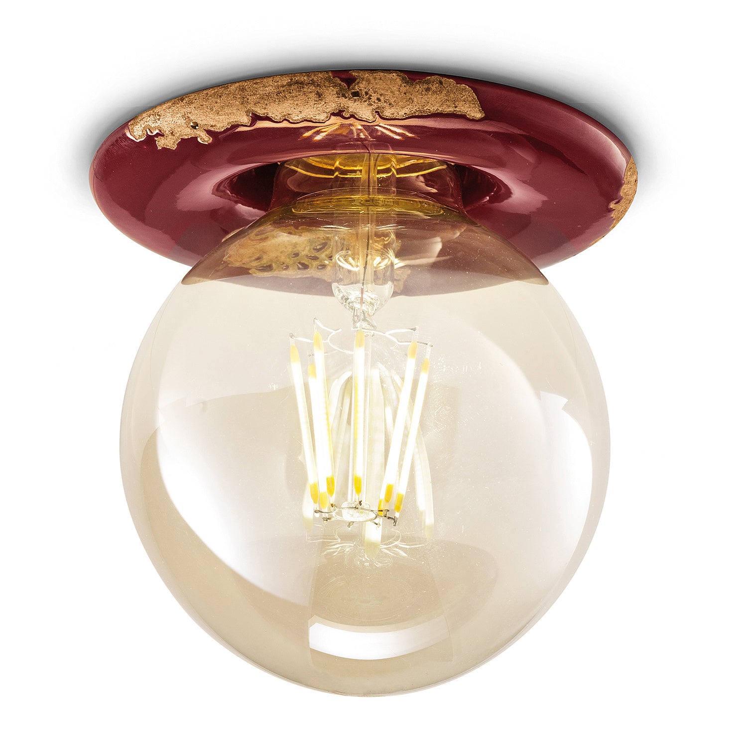 Spot Vintage Ceramica Bordeaux 1 Luce E27 11Cm