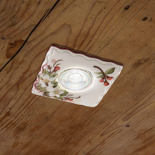 Faretto Da Incasso Quadrato Classico Pescara Ceramica Bianco 1 Luce Gu10