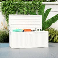 Baule da Esterno da 515L in PE Impermeabile e Scanalato, 140x68x68 cm, Bianco