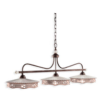 Lampadario Classico Alessandria Ferro E Ceramica Nero Sfumato Rame 3 Luci E27