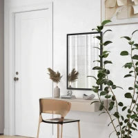 Specchio da Parete Rettangolare con Ganci, in Vetro e MDF, 60x80 cm, Nero