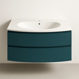 Lavabo ad incasso in mineral marmo cm 91x51 cm curvo per mobile bagno *** confezione 1