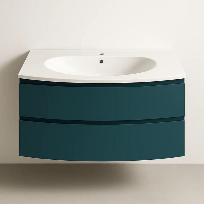 Lavabo ad incasso in mineral marmo cm 91x51 cm curvo per mobile bagno *** confezione 1