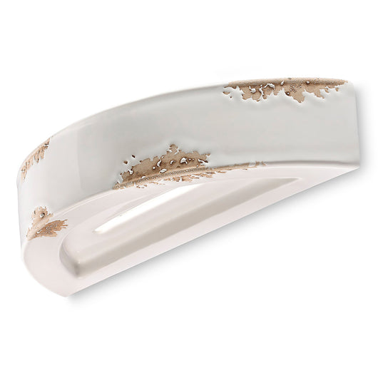 Applique Vintage Mezza Luna Ceramica Bianca 1 Luce R7S