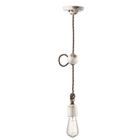 Sospensione Vintage Ceramica Bianca 1 Luce E27