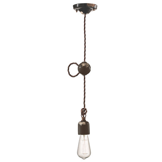 Sospensione Vintage Ceramica Nera 1 Luce E27