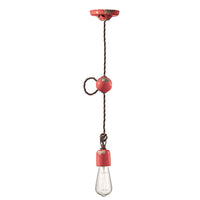 Sospensione Vintage Ceramica Rossa 1 Luce E27