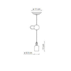 Sospensione Vintage Ceramica Tortora 1 Luce E27