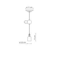 Sospensione Vintage Ceramica Bordeaux 1 Luce E27