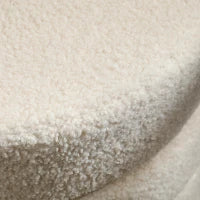 Pouf, rotondo, in peluche, telaio in metallo, fino a 120kg, Φ40x45H cm, Beige