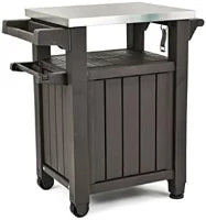 Mobile Supporto Barbecue Unity, 105L, Ripiano in Acciaio, Effetto Legno, 70x54x90H cm