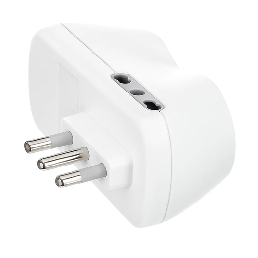 Adattatore bticino s3614d b4 bianco con 2 prese bipasso e 2 schuko