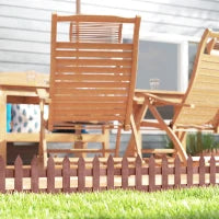 Staccionata in Legno di Pino da 12 Pezzi per Aiuole, Giardino e Orto, Altezza 34cm