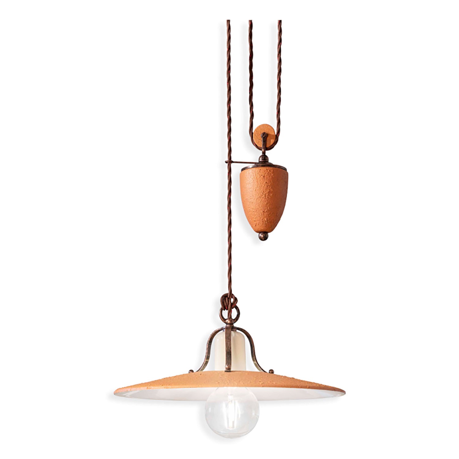 Lampadario Classico Bologna Metallo E Ceramica Nero Sfumato Rame 1 Luce E27