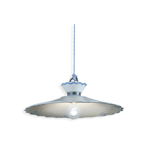 Lampadario Classico Ravenna Metallo E Ceramica Nero Sfumato Arg. 44Cm 1 Luce E27