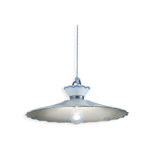 Lampadario Classico Ravenna Metallo E Ceramica Nero Sfumato Arg. 44Cm 1 Luce E27