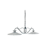 Lampadario Classico Ravenna Metallo E Ceramica Nero Sfumato Arg. 31Cm 2 Luci E27