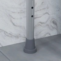 Sedia Comoda WC per Anziani e Disabili 4 in 1 Regolabile in Altezza con Braccioli Imbottiti, Grigio