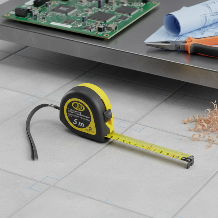 Flessometro gommato antiscivolo professionale akifix 5 m x 25 mm