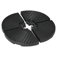 Base per Ombrellone a Braccio da 4 Pezzi in HDPE Riempibili con Acqua e Sabbia, Ø100x8 cm, Nero