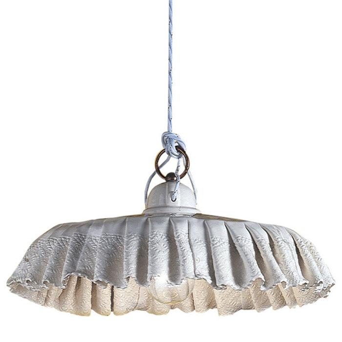 Lampadario Classico Modena Metallo E Ceramica Nero Sfumato Rame 38Cm 1 Luce E27