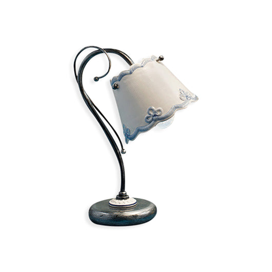 Lumetto Classico Ravenna Metallo E Ceramica Nero Sfumato Argento 1 Luce E14