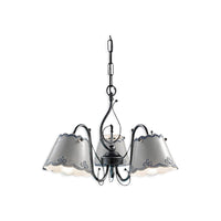 Lampadario Classico Ravenna Metallo E Ceramica Nero Sfumato Argento 3 Luci E14