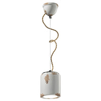 Lampadario Vintage Ceramica Bianca 1 Luce E27