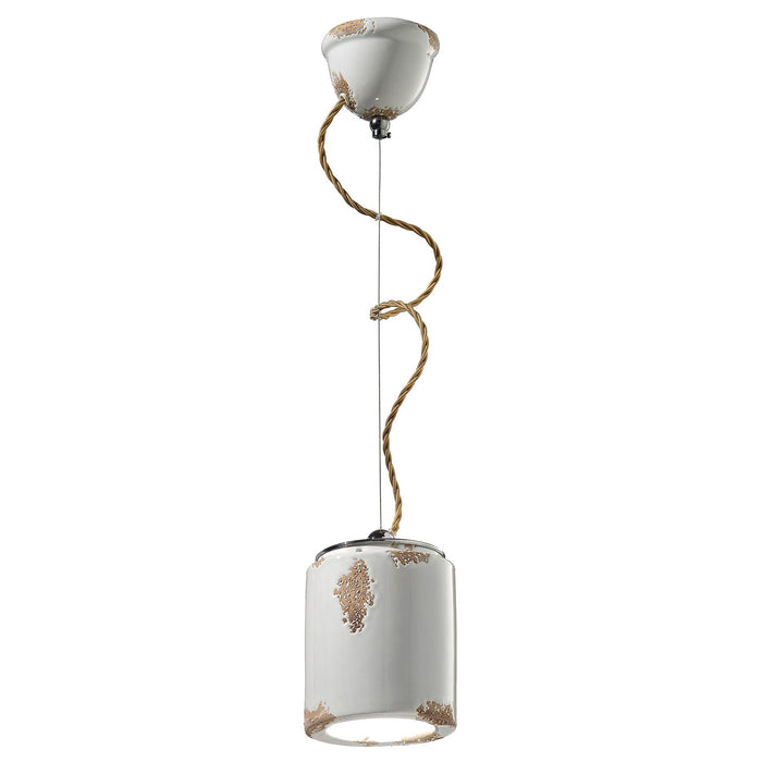 Lampadario Vintage Ceramica Bianca 1 Luce E27