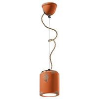 Lampadario Vintage Ceramica Arancio 1 Luce E27