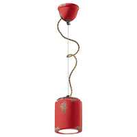 Lampadario Vintage Ceramica Rossa 1 Luce E27