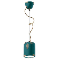 Lampadario Vintage Ceramica Verde 1 Luce E27