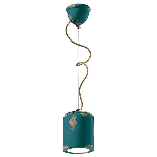 Lampadario Vintage Ceramica Verde 1 Luce E27
