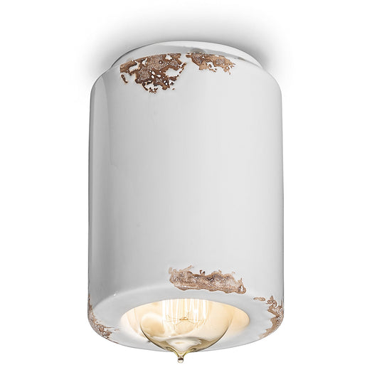 Plafoniera Vintage Ceramica Bianca 1 Luce E14