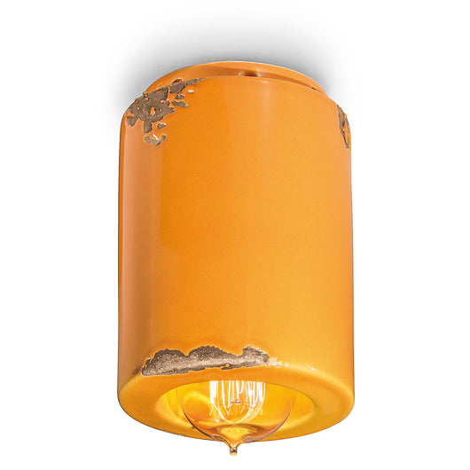 Plafoniera Vintage Ceramica Gialla 1 Luce E14