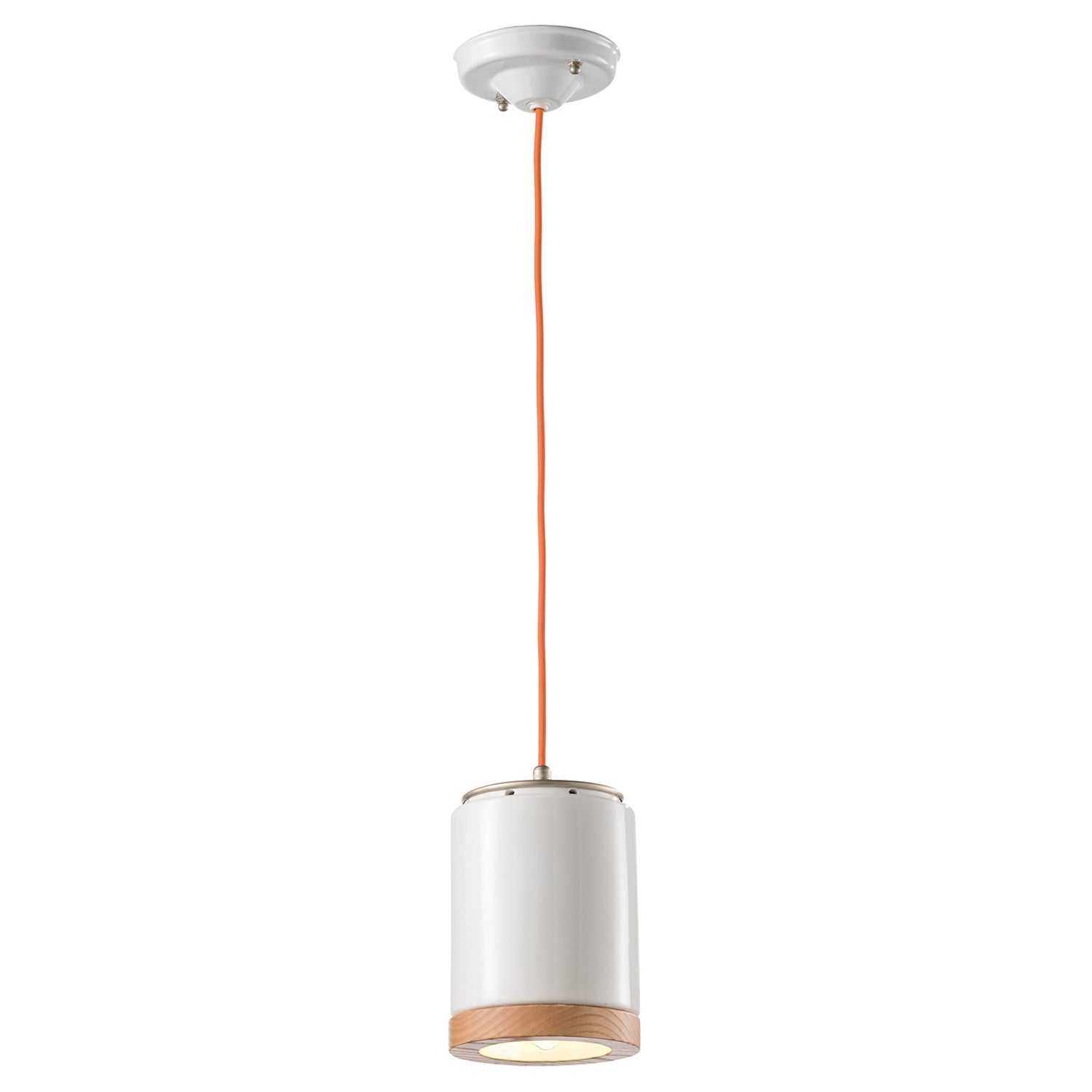 Lampadario Vintage Mateca Ferro E Ceramica Smaltata Bianco 1 Luce E27