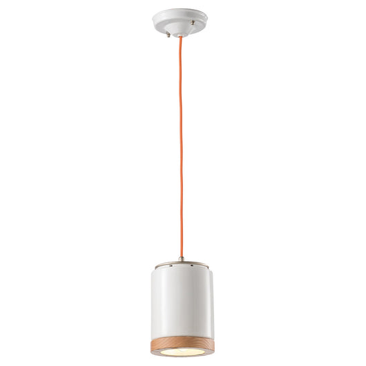 Lampadario Vintage Mateca Ferro E Ceramica Smaltata Bianco 1 Luce E27