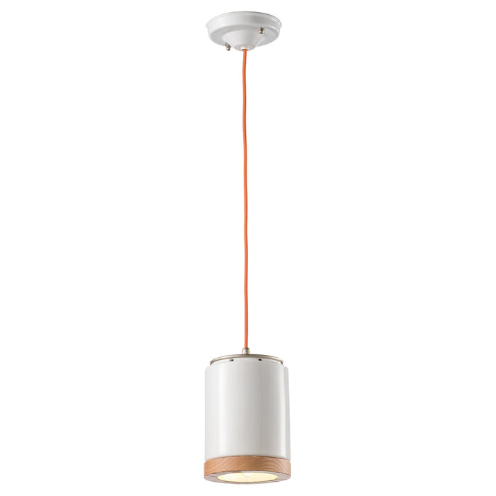 Lampadario Vintage Mateca Ferro E Ceramica Smaltata Bianco 1 Luce E27