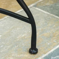 Tavolino da Giardino Piccolo in Metallo e Ceramica, Tavolino con Mosaico da Esterno per Terrazzo o Balcone, Ф60x71cm, Grigio Nero