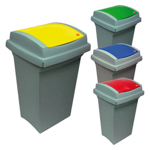 BIDONE IMMONDIZIA 'RECYCLING' Lt. 50 coperchio col. giallo ICS