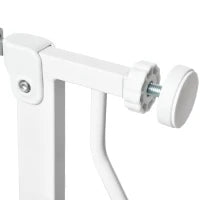 Cancelletto di Sicurezza per Cani in Acciaio e ABS, Estensibile 75-145cm per Scale e Porte, Bianco