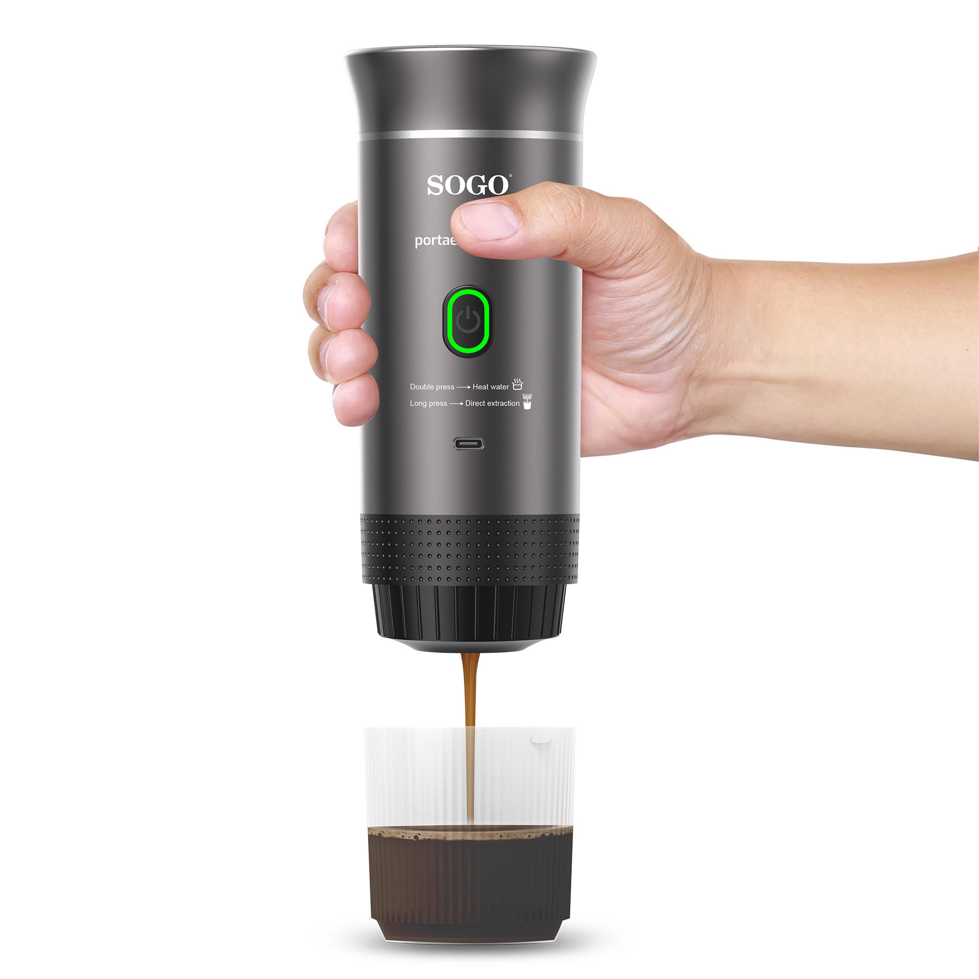 SOGO Macchina Caff? Portatile Ricaricabile 4in1 20 Bar Caldo/Freddo USB-C