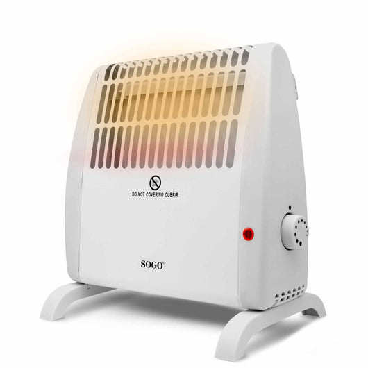Mini Riscaldatore Bianco con Termostato Regolabile e Protezione da Surriscaldamento  520W