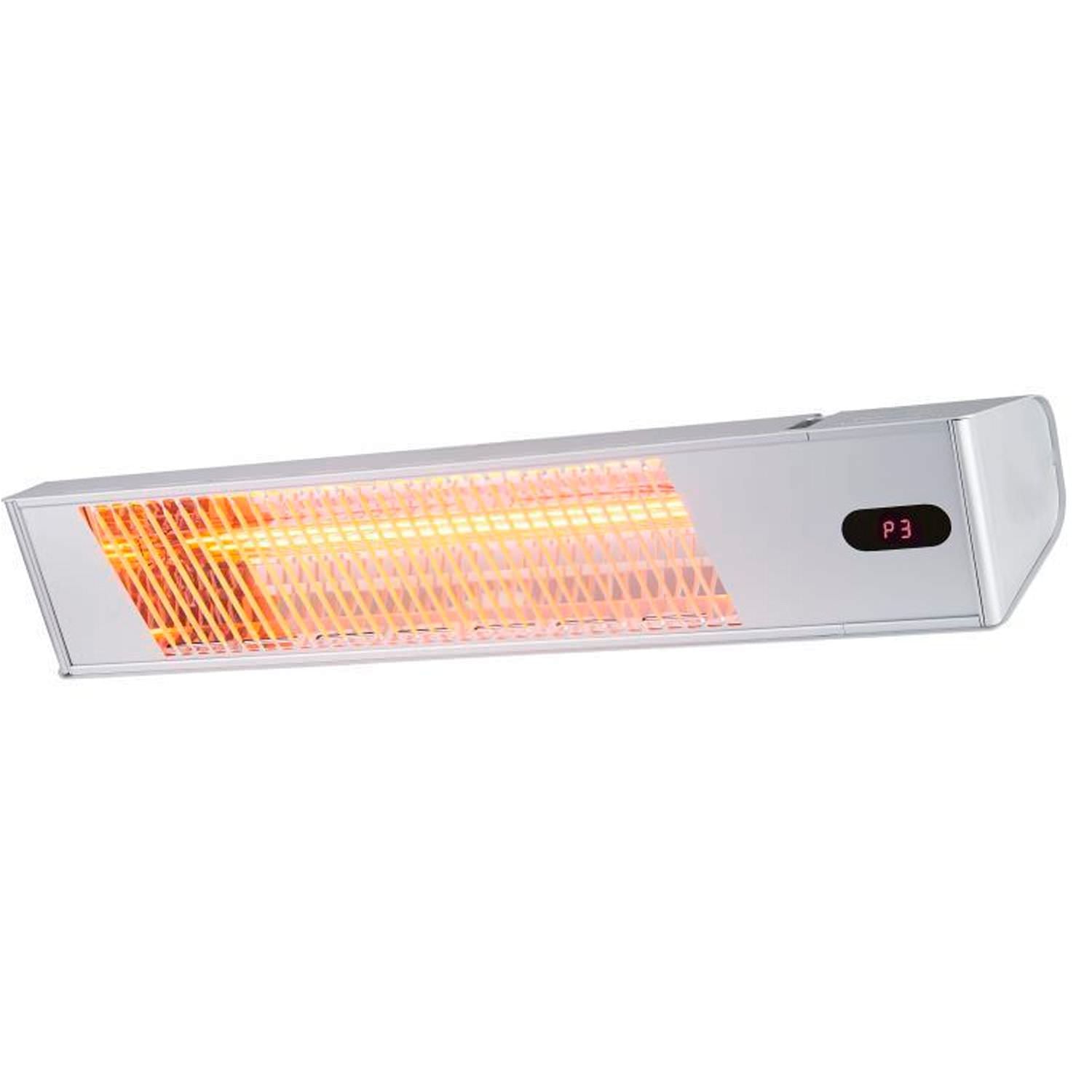 Sined Caldo Ira Inox 2000 Riscaldatore Elettrico Infrarossi Da 2000w Regolabile Grigio Riscaldante Da Interno a Onda Corta a Ira e Telecomando Design Elegante Griglia a Protezione e Display a Led
