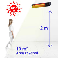 Sined Caldo Vetro Nero 2000 Riscaldatore Infrarossi Cristallo Da 2000w Nero 3 Step Di Potenza 3366100 Per Ottimizzare i Consumi Elettrici Secondo Le Esigenze Di Riscaldamento Con Telecomando