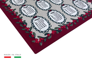 Set 6 Strofinaccio Asciugamano Cucina Natale Calendario In Cotone Made Italy