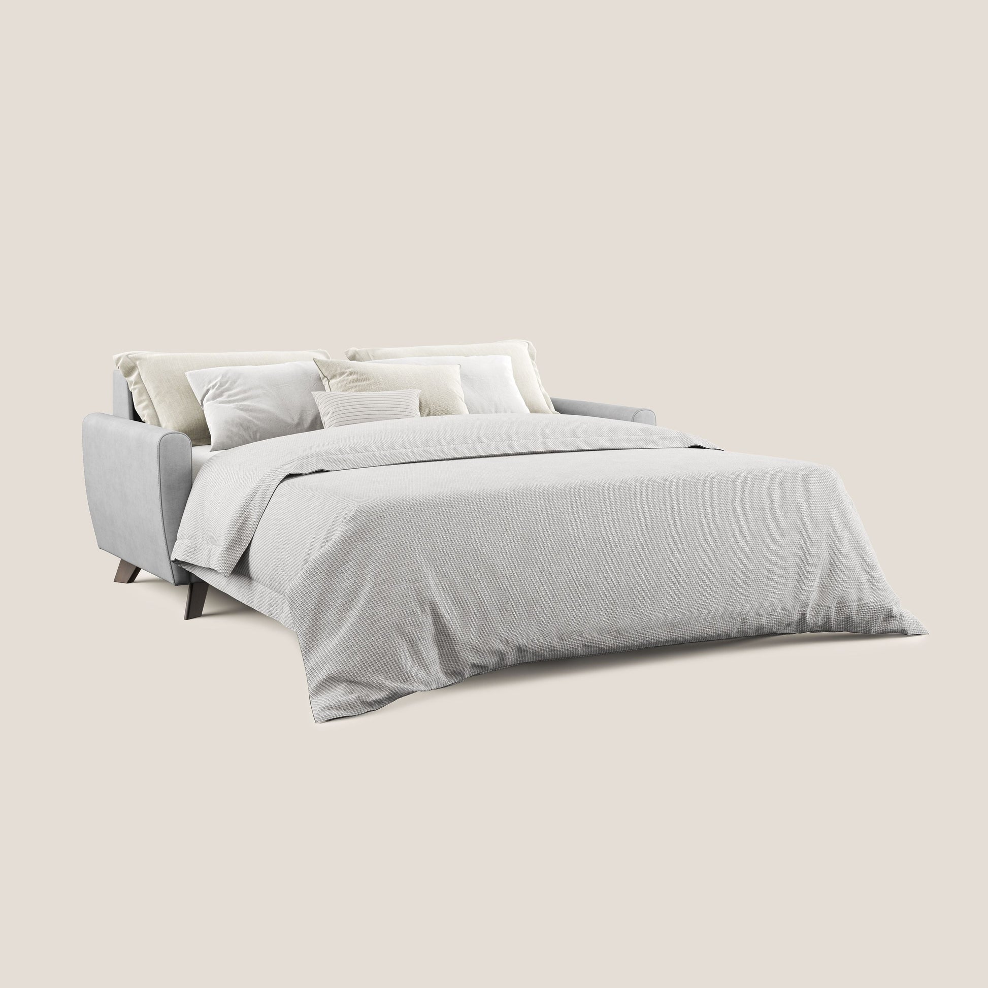 Divano Letto 3 Posti 188x97x96 cm in Tessuto Grigio Chiaro